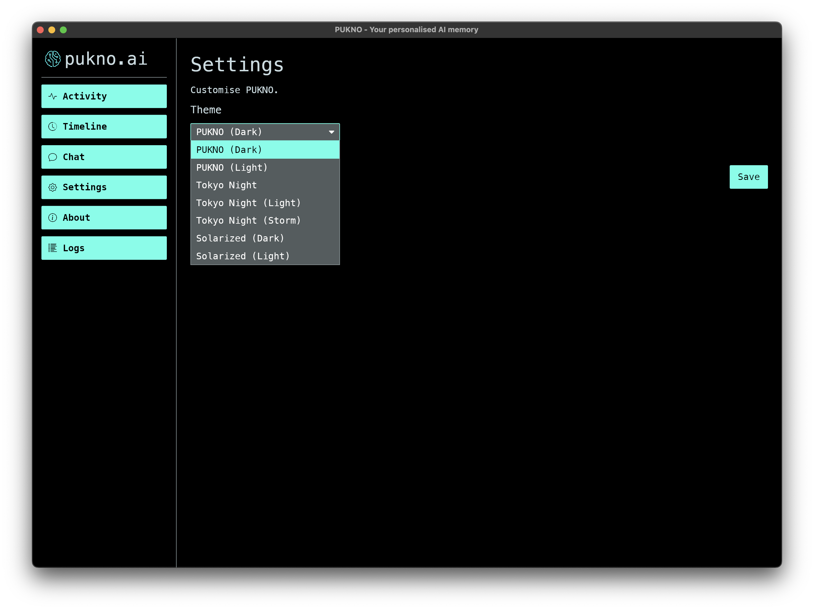 PUKNO Settings enlarged